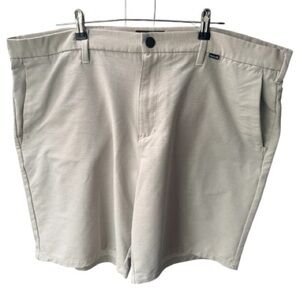 Hurley Men's Light Beige Flat Front Shorts